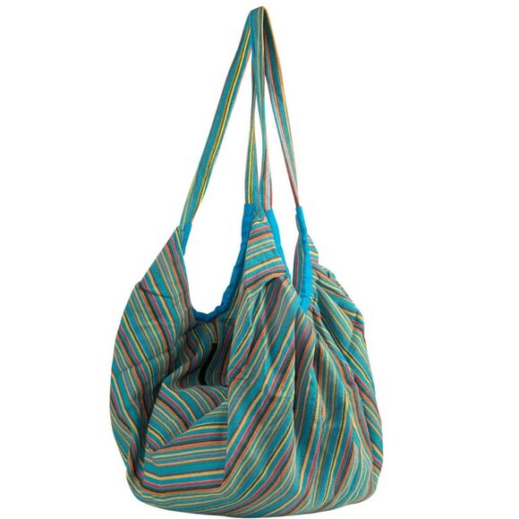 Tribe Azure Fair Trade Women's Banana Hobo Handmade Jacquard Tote Bag Boho - Picture 2 of 11